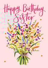 Pretty floral Happy Birthday Sister card created by Making Meadows Ltd