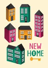 Classic and Pretty New Home Card – Fun Colourful Houses Pattern created by Chloe Tyler