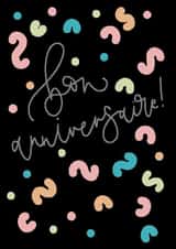 Bon Anniversaire birthday greeting card created by Kayleigh Tarrant