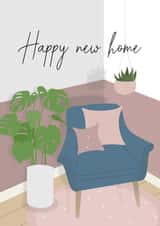 Modern Living Room New Home Card - House Plants - Happy New Home created by Laura