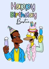 Simpsons Happy birthday Bestie Card created by @CraftyMiaa