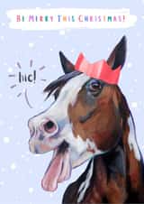 Be Merry This Christmas Horse Card created by Anj Art