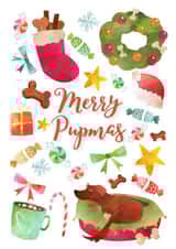 Watercolour Christmas Dog Lover 'Merry Pupmas' Card created by Littlest Comforts