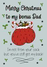 Funny - Rude - Balls - Ball Sack - Sack - Pun - Rhyme - Step Dad - Step Father - Bonus Dad - Christmas Card created by Fern Furness
