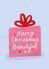 Cute Christmas Card For Her - Merry Christmas Beautiful created by Fliss Muir