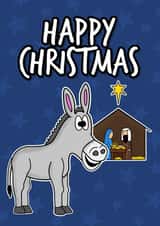 Christmas Donkey Cute Nativity Card created by Doodle Rob