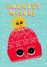 Christmas card - Warmest Wishes - Cute Sweet illustration - Holiday Greetings created by Paula Romani Studio