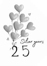 Classic Silver Anniversary Card - Balloons - 25 Silver Years created by Purplepanda