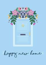 Pretty Front Door New Home Card - Floral Door - Happy New Home created by Little Lou Makes
