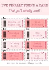 Naughty Love Coupons Anniversary Card / Valentines Day Card - I've Finally Found A Card That You'll Actually Want created by Kate and Co