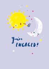 You're engaged - Sun and moon engagement card created by Hotchpotch