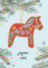 Joyeux Noel Dala Horse Card created by Callisto Design Co.