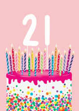 21st Fun Birthday Cake Birthday Card created by Amy Florence Design