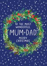 Wonderful Mum And Dad Wreath Christmas Card created by Amy Florence Design