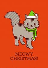 Meowy Christmas Cat Card created by Tiny Bee Cards