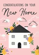 Pretty New Home Card - House - Flowers - Congratulations On Your New Home created by Making Meadows Ltd
