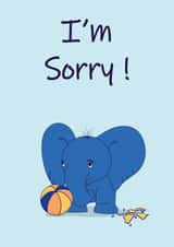 Cute Apologize Card With Little Ashamed Elephant created by Doreen Becker