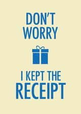 I kept the receipt birthday card created by Nifty Cards