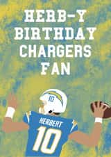Herb-y Birthday LA Chargers Birthday Card created by MinimalistSport