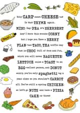 Foodie Birthday card created by Evie Garnett Designs