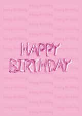 Baby Pink Happy Birthday Helium Balloons Card created by Kayenaat
