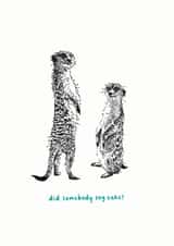 Did Somebody Say Cake? Meerkats Birthday Card created by Catherine Bamber