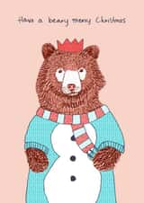 Bear Christmas card. created by Pearl Illustrations