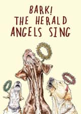 Bark! The Herald Angels Sing Dog Card created by Bewilderbeest