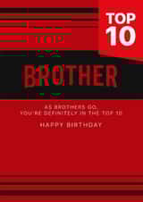 Brother Top 10 Netflix Birthday Card created by Rosewood Design