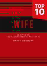 Top 10 Wife Birthday Card created by Rosewood Design