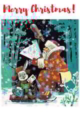 Santa doing a number 2 Christmas Card created by Jan Munro