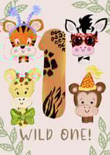 Children’s wild one birthday card created by Carmela 