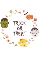 Trick or Treat. Halloween greeting card created by da_natasha_art