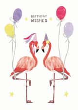 Flamingo Friends celebrate the biggest Birthday created by Evie Warren Illustration