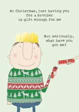 Brother Gift Christmas card created by Rosie Made A Thing