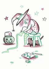 Little Trick or Treat Dress Up Witch at Halloween created by Rebecca Bagley