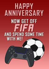 Get off FIFA Anniversary Card created by Daft as Duck
