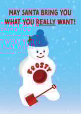 Santa brings Mr Frosty Christmas present created by tat does it cards