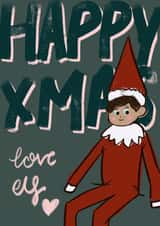 Elf on the shelf Christmas Card created by Georgia Akers
