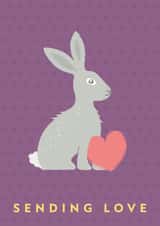 Thinking of You and Sending Love Rabbit card created by X, Y & Z Design