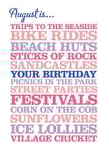 August Typographical Birthday Card created by Rosie Robins