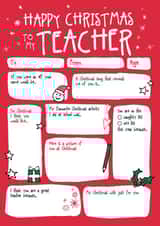 Christmas Teacher Fill In The Blanks Card created by Bow & Bell