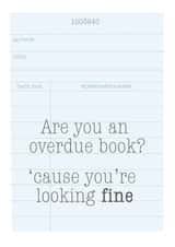 Funny Valentine Overdue Book Pun created by Kit Cronk Studio