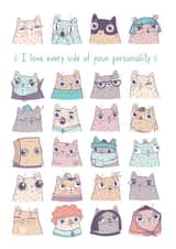 Cute cats love card created by Zhenya Lyapina