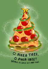 O Pizza Tree Christmas Card created by Just Daydreaming