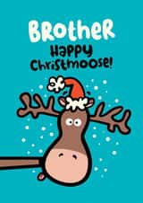Brother Christmas Card - Funny Moose - Antlers created by Pink wink