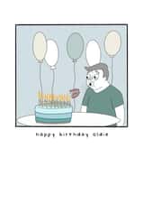 Blowing out candles birthday card 1000 created by Hey Bungalow Designs