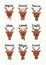Santa`s Reindeer Christmas card created by Triple Kiss Designs