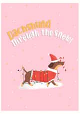 Dachshund through the snow Christmas card created by Coffee Cup Studio