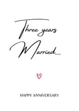 Cute Typography Anniversary Card - Three Years Married created by A Bee's Designs